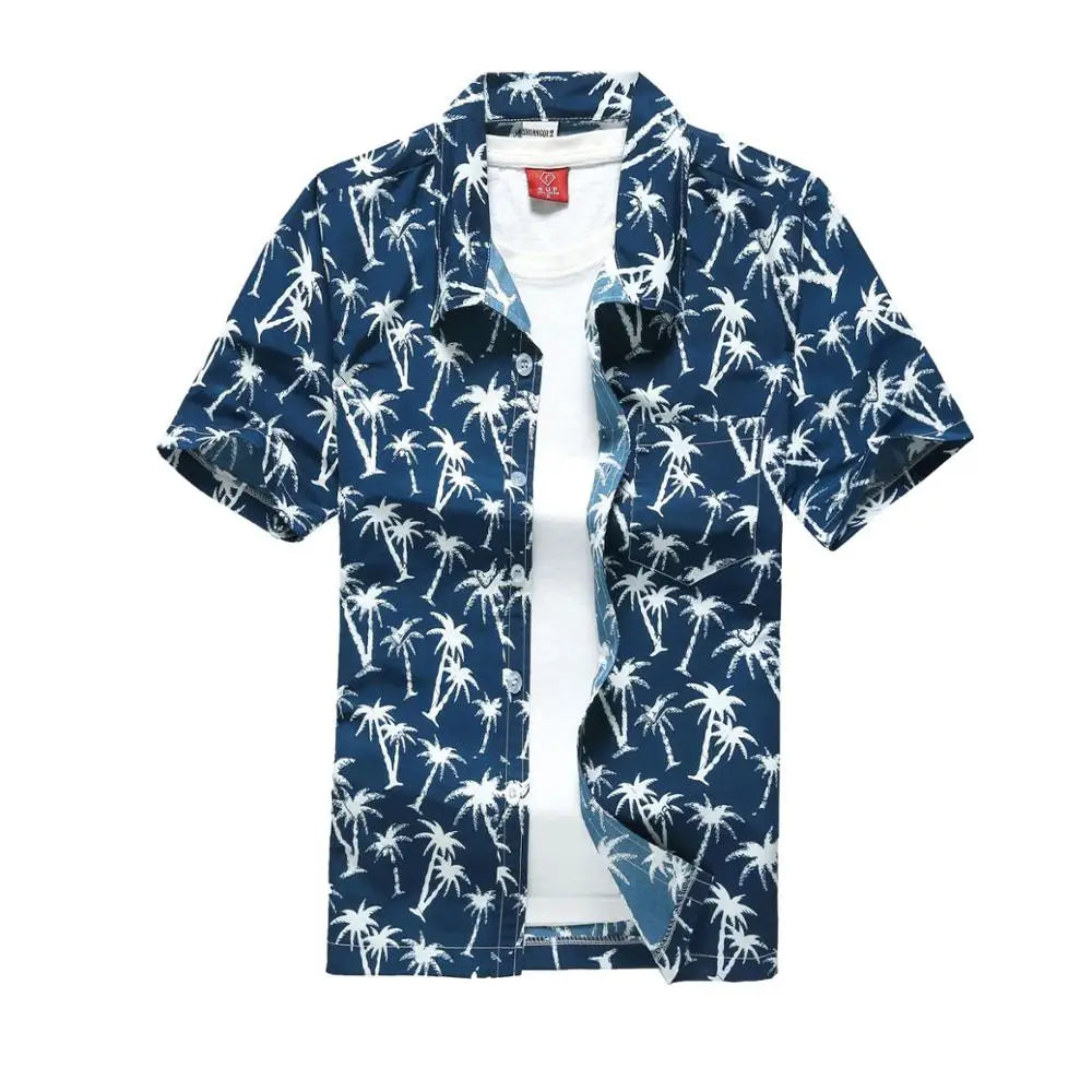 Camisa havaiana masculina de verão para praia
