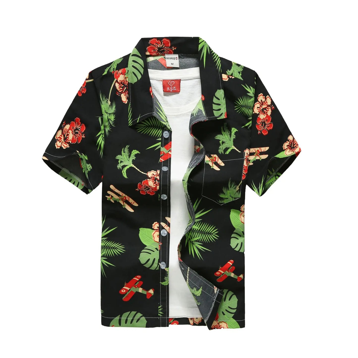 Camisa havaiana masculina de verão para praia