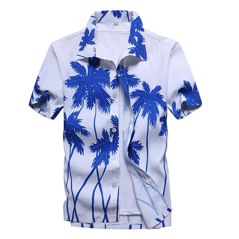 Camisa havaiana masculina de verão para praia
