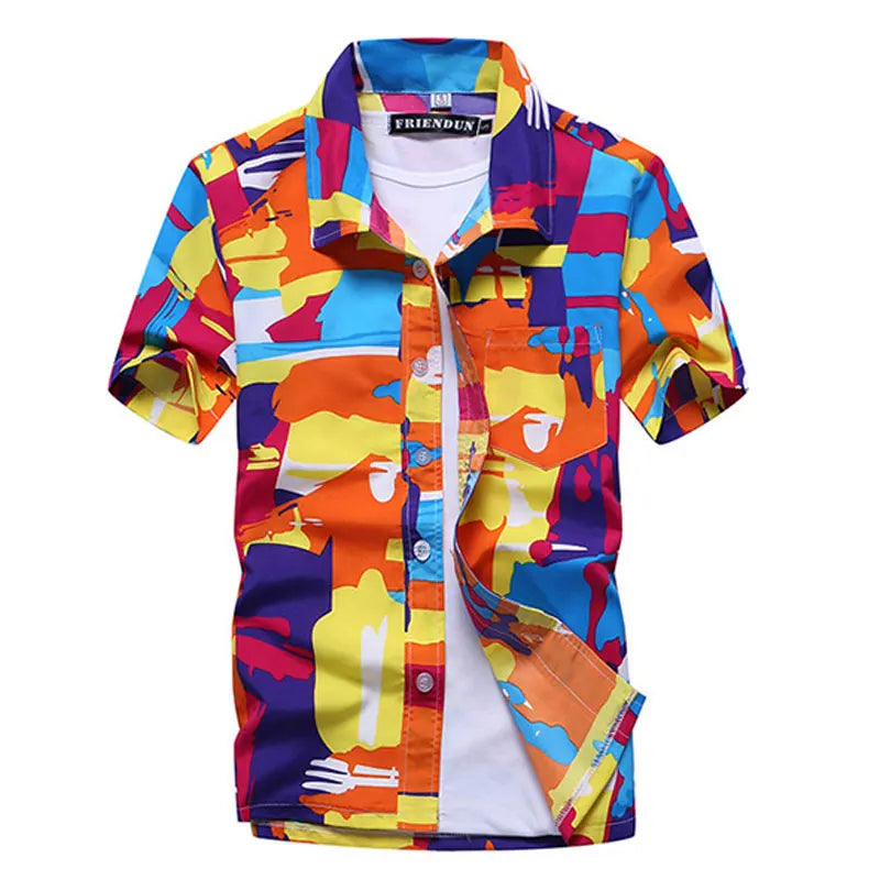 Camisa havaiana masculina de verão para praia