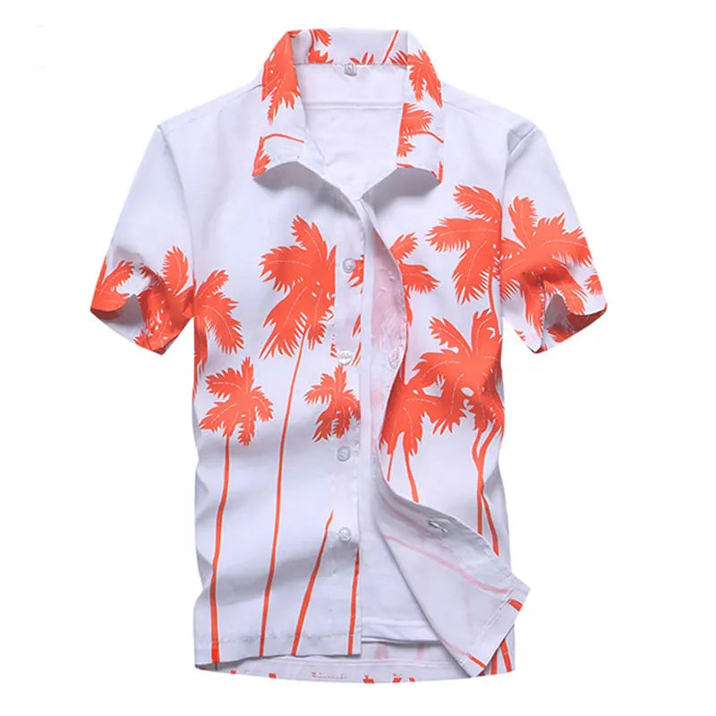 Camisa havaiana masculina de verão para praia