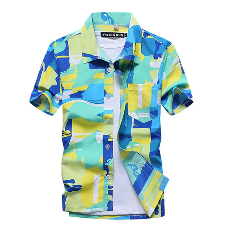 Camisa havaiana masculina de verão para praia