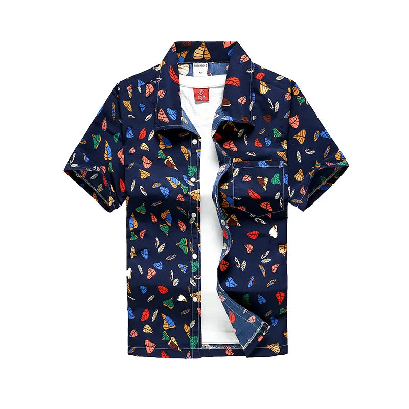 Camisa havaiana masculina de verão para praia