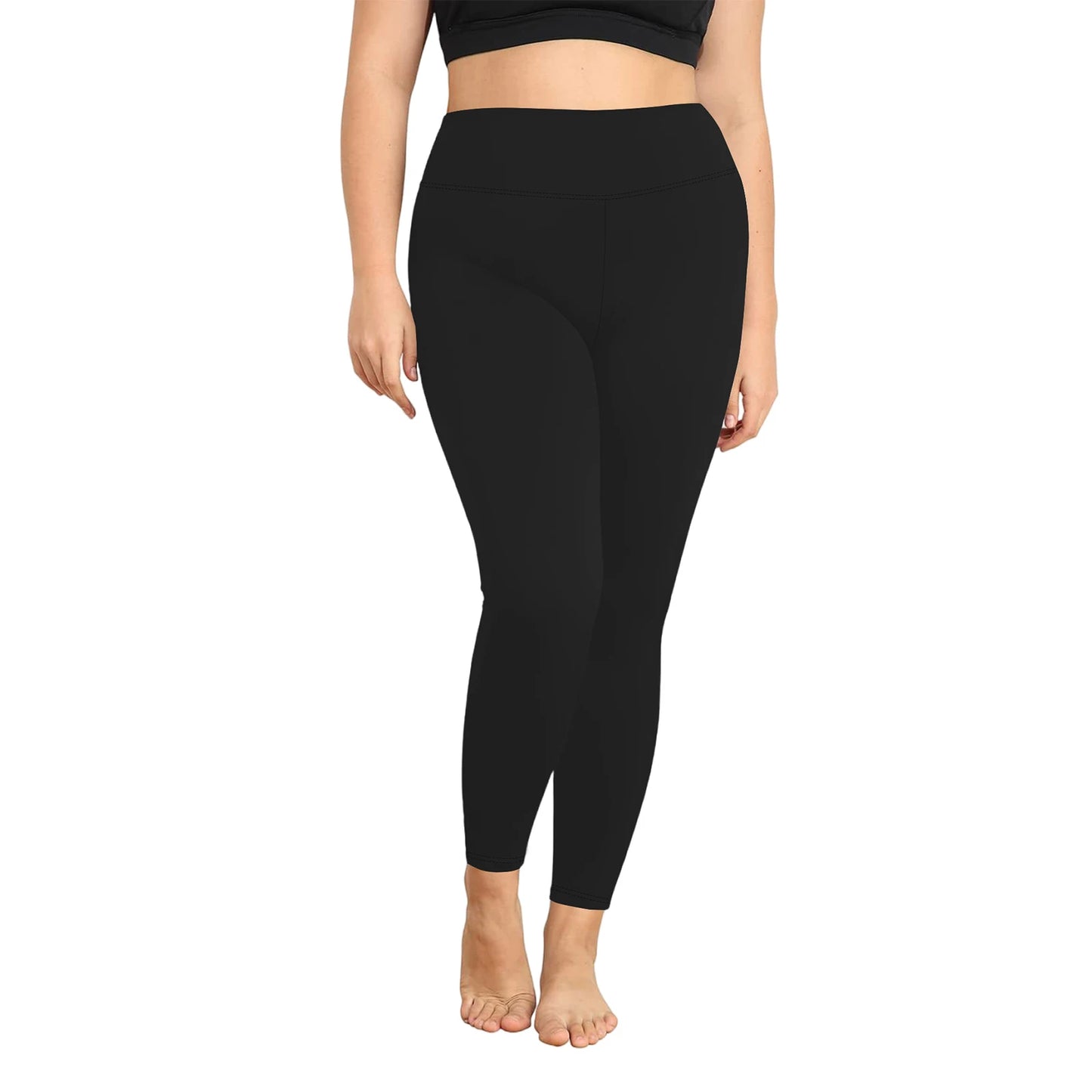 Leggings femininas de cintura alta para yoga, plus size, cor sólida, elástica, calças de treino para corrida, academia, fitness, roupas desportivas, calças de yoga