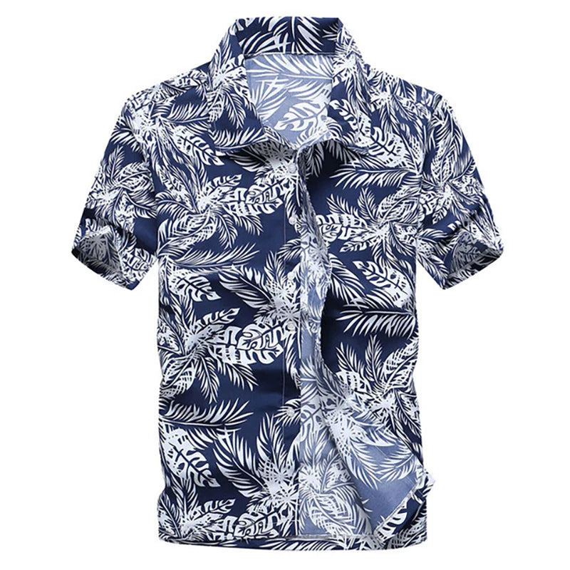 Camisa havaiana masculina de verão para praia