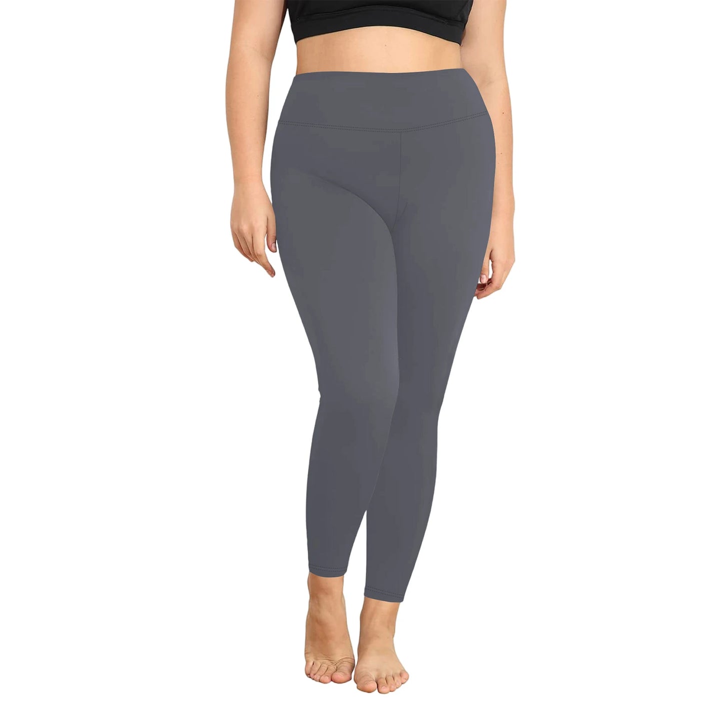 Leggings femininas de cintura alta para yoga, plus size, cor sólida, elástica, calças de treino para corrida, academia, fitness, roupas desportivas, calças de yoga