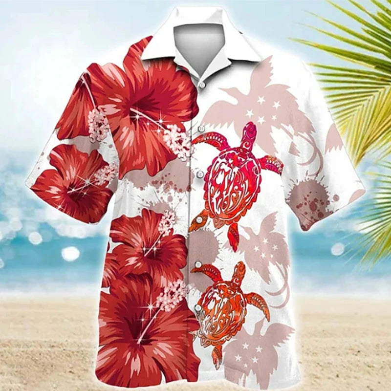 Camisa masculina HD floral de manga curta 3D camisa casual masculina da moda camisa confortável de manga