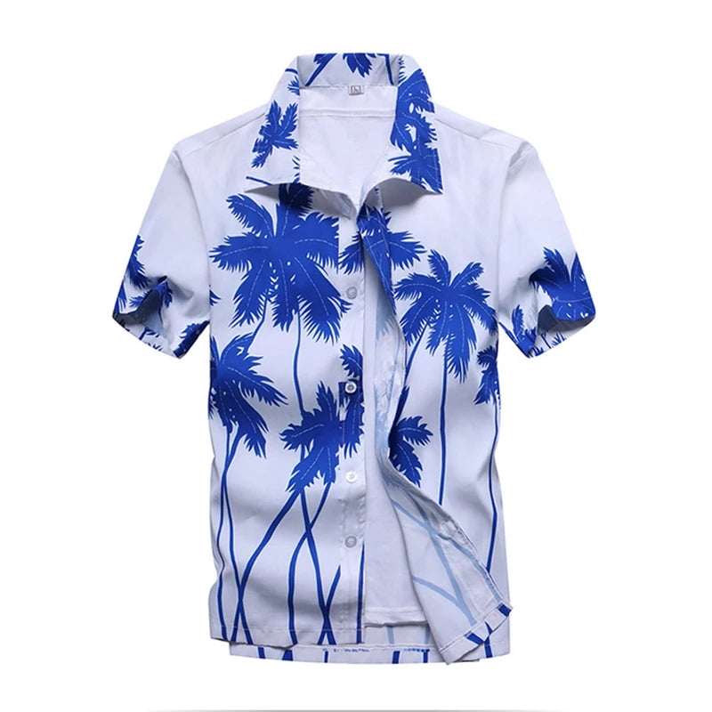 Camisa havaiana masculina de verão para praia