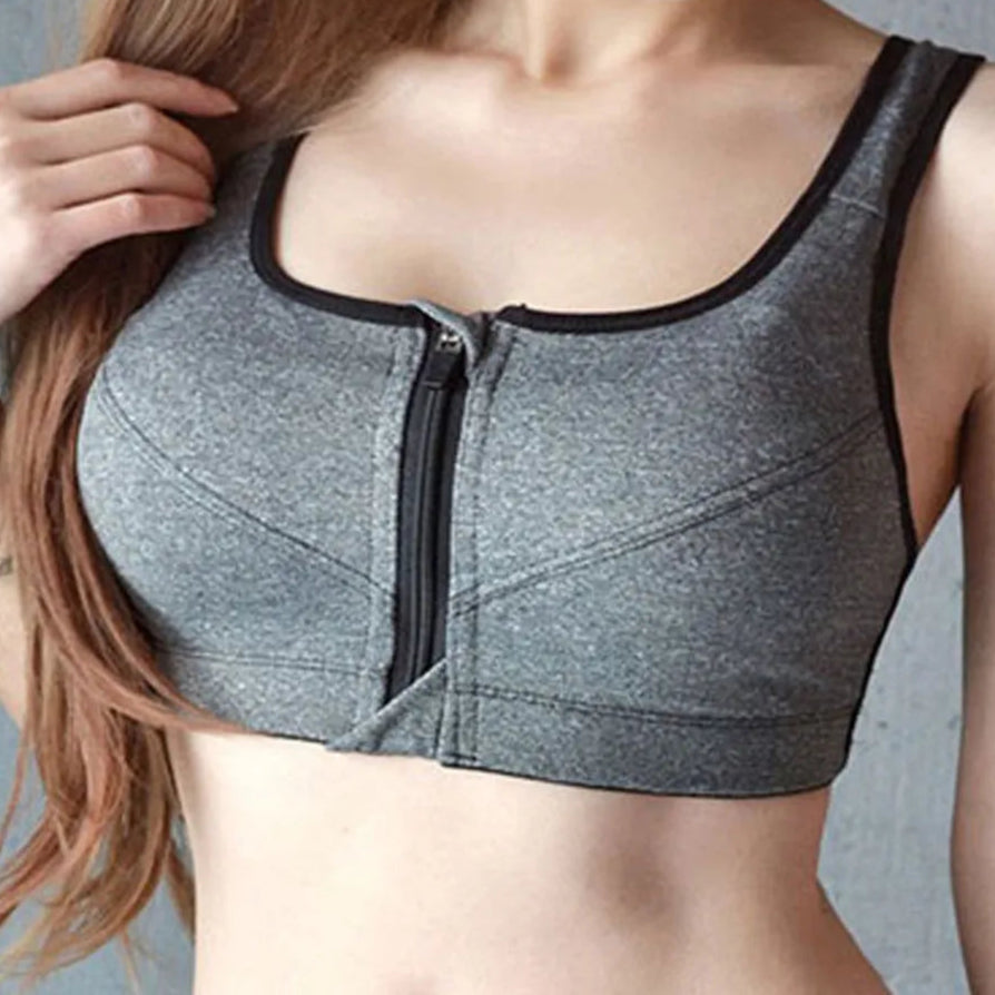 Front Zipper Sport Bras Women Fitness Yoga Sports Top Running Underwear Gym Top Vest Adjustable Strap High Shockproof Push Up